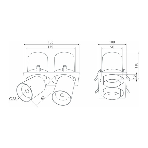 Купить Arlight Светильник LGD-PULL-S100x200-2x10W Warm3000 (WH, 20 deg) 026194