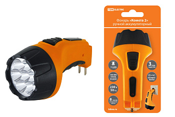 TDM Фонарь «Комета 2» ручной аккумуляторный, 7 светодиодов, 0,8Ач 230В вилка, SQ0350-0040
