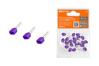 TDM Наконечник штыревой втулочный изолированный (двойной) НШвИ (2) 2,5х10 (20шт) SQ0568-0055