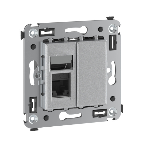 Купить DKC Компьютерная розетка RJ-45 в стену, кат.6 одинарная,"Avanti", "Закаленная сталь"