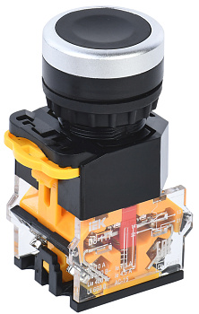 IEK Кнопка D8-11T d=22мм 1з+1р с фиксацией черная BBT30-11T-3-21-K02