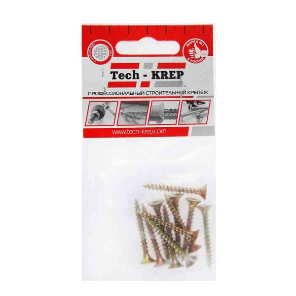 Купить Tech-Krep Саморез ШУж 4,5х40 пот. гол. (11 шт) - пакет 102502
