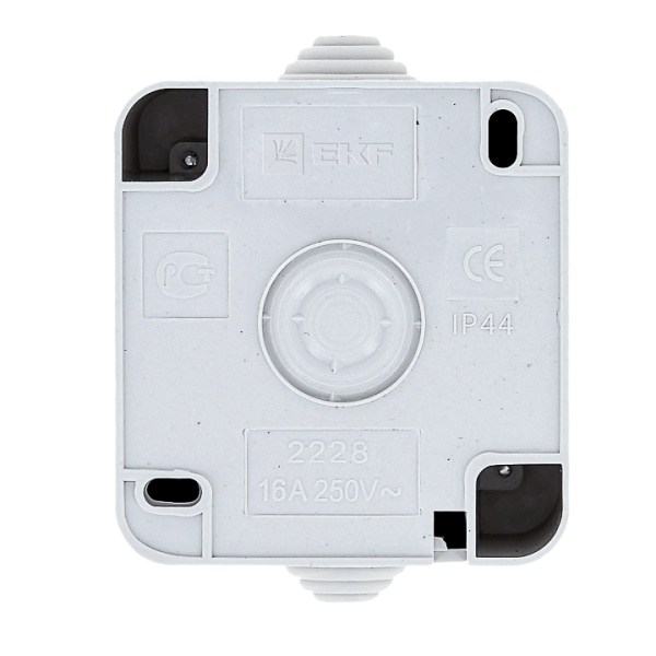 Купить EKF PROxima Прага Розетка 1-местная 16А с заземлением IP44 белая EKR16-028-10-44