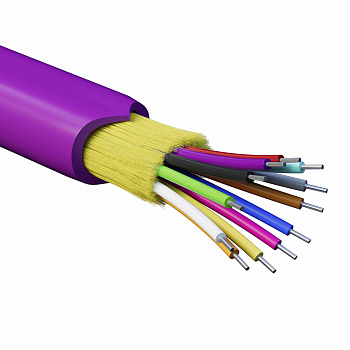 DKC Кабель волоконно-оптический, распределительный, арамидные упрочняющие нити, для внутренней прокладки, нг(А)-HF, 12 ОВ, категорияOM4 (G.651.1) плот