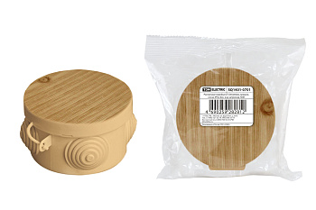 TDM Распаячная коробка ОП D65х40мм, крышка, "ЭКО" (сосна), IP54, 4вх. инд. штрихкод SQ1401-0701