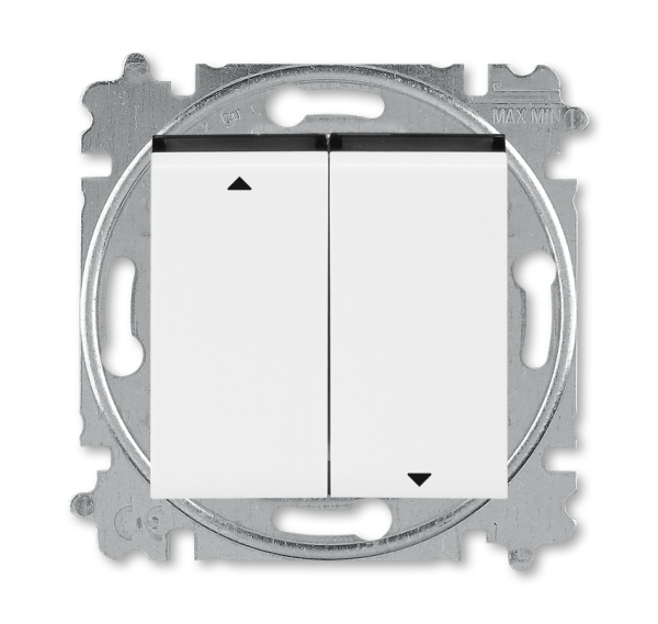 ABB EPJ Levit белый / дымчатый чёрный Выключатель жалюзи 2-кл, без фиксации 2CHH598845A6062