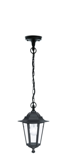 Eglo 22471 Светильник уличный подвесной LATERNA 4, 1х60W (E27), алюминий, черный/стекло