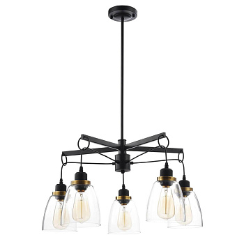 Freya Loft Louise Черный Люстра E27 60W FR4167-PL-05-BL