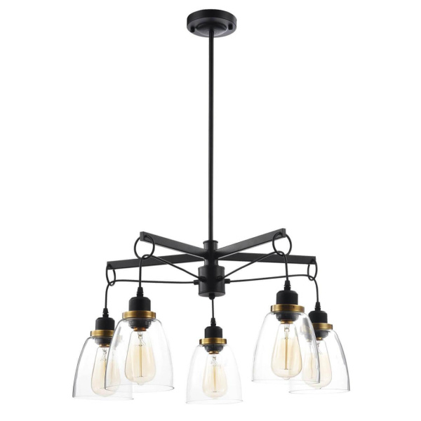 Freya Loft Louise Черный Люстра E27 60W FR4167-PL-05-BL