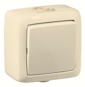 Hegel Альфа IP44 наруж Слоновая кость ВА16-261-01Переключатель 1-клавишный, брызгозащищенный