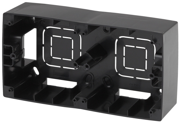 ЭРА 12-6102-06 Чёрный Коробка наклад. монтажа 2 поста, 12