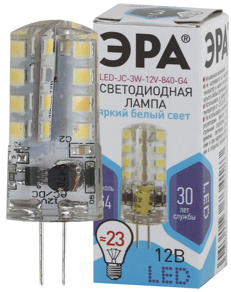 ЭРА LED JC-3W-12V-840-G4 (диод, капсула, 3Вт, нейтр, G4)