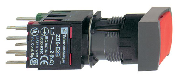 Купить SE XB6 Кнопка с возвратом красная квадратная, 16мм XB6DA45B