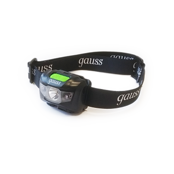 Gauss Фонарь налобный модель GFL405 3W 130lm Li-ion 600mAh LED 1/12/72 GF405