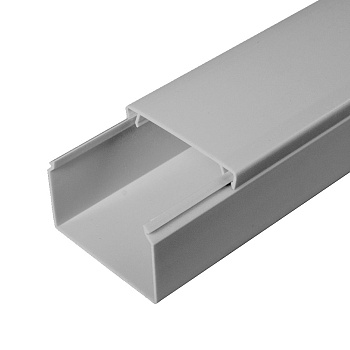 Промрукав Кабель-канал серый RAL 7035 2-й замок в п/э 60х40 (40м/уп) PR03.0077