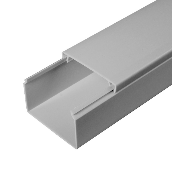 Промрукав Кабель-канал серый RAL 7035 2-й замок в п/э 60х40 (40м/уп) PR03.0077
