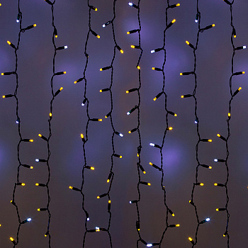NEON-NIGHT Гирлянда "Светодиодный Дождь" 2х1,5м, эффект мерцания, черный провод, 230 В, диоды ЖЁЛТЫЕ, 360 LED 235-235