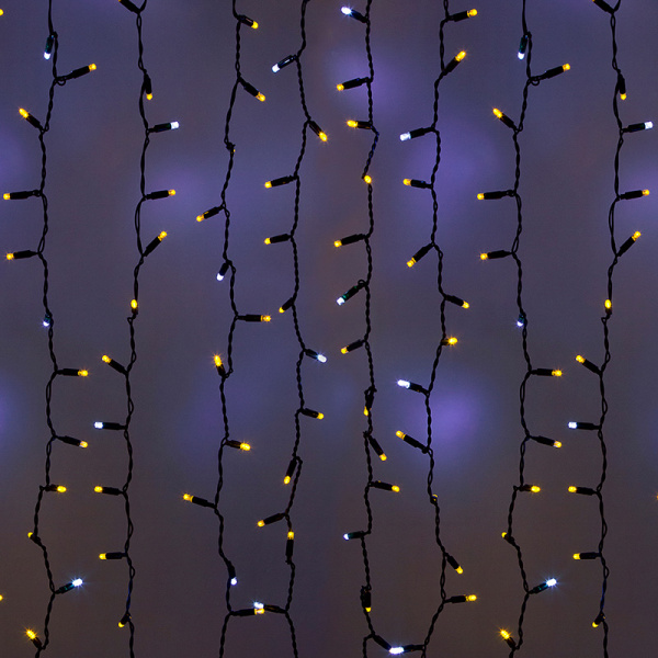 NEON-NIGHT Гирлянда "Светодиодный Дождь" 2х1,5м, эффект мерцания, черный провод, 230 В, диоды ЖЁЛТЫЕ, 360 LED 235-235