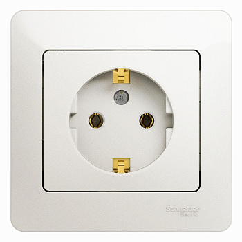 Systeme Electric Glossa Перламутр Розетка с/з, 16А (в сборе)