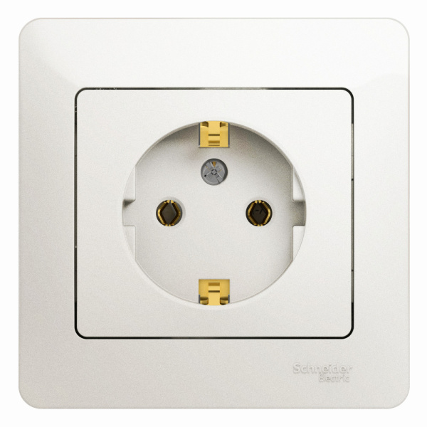 Systeme Electric Glossa Перламутр Розетка с/з, 16А (в сборе)