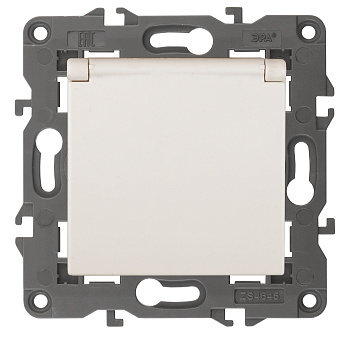 ЭРА 14-2103-02 Elegance Сл.кость Розетка с/з со шт с крышкой