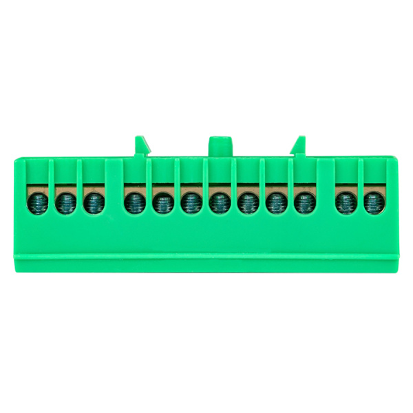 Купить EKF PROxima Шина "0" PE (6х9мм) 12 отверстий латунь зеленый изолированный корпус на DIN-рейку