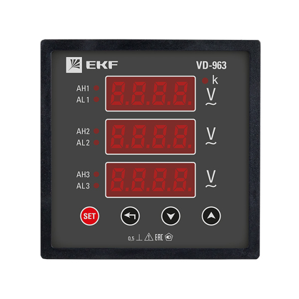 Купить EKF PROxima Вольтметр цифровой на панель (96х96) VD-963 трехфазный