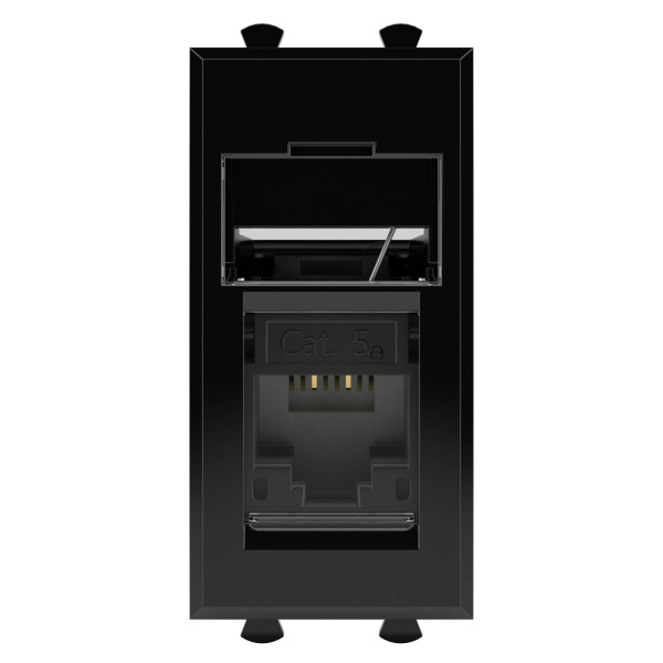 Купить DKC Компьютерная розетка RJ-45 модульная, кат.5е, "Avanti", "Черный квадрат", 1 модуль