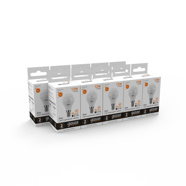 Купить Gauss Лампа Elementary Шар 12W 880lm 3000K Е14 LED 53112
