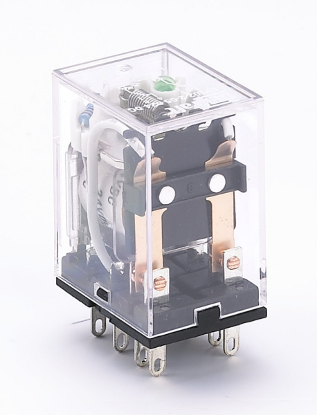 DEKraft Промежуточное реле 2 конт. с инд. LED 5А 12В DC ПР-1 23219DEK