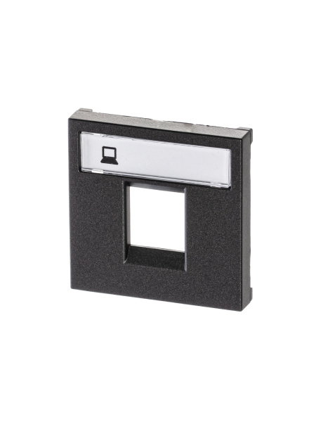 ABB NIE Zenit Антрацит Накладка 1-я тел/комп розетки(для суп2017.2,2017.3,2018,2018.5,2018.6,2018.8 2CLA221810N1801