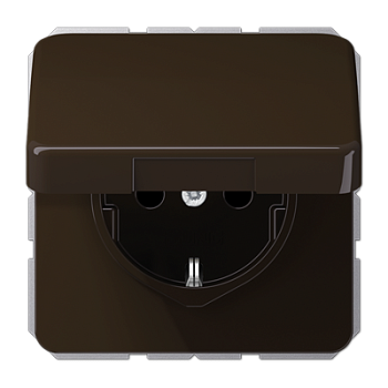 JUNG SCHUKO®-розетка 16 A / 250 B ~ с защитой от детей и крышкой, коричневая CD1521BFKIKLBR