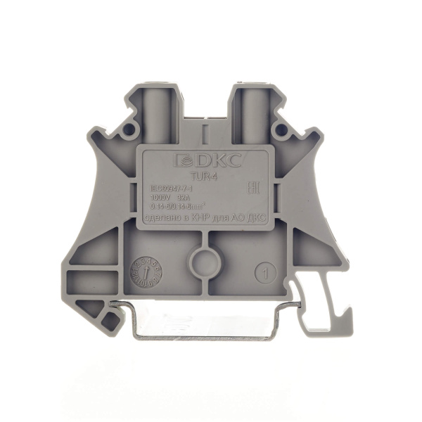 Купить DKC Nuputuk Клемма проходная, винтовой зажим, 2 точки подключения, 4 кв.мм, серая