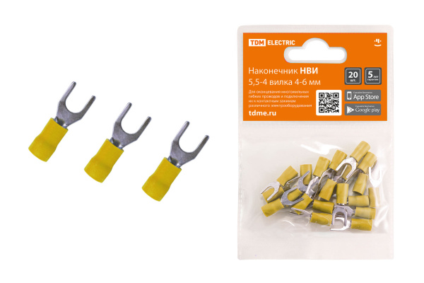 TDM Наконечник НВИ 5,5-4 вилка 4-6мм (20шт) SQ0568-0018