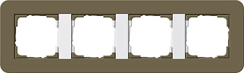 Gira E3 Дымчатый/Белый глянцевый Рамка 4-ая 0214416