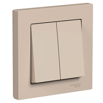 Systeme Electric AtlasDesign Песочный Выключатель 2-клавишный, сх.5, 10АХ, в сборе