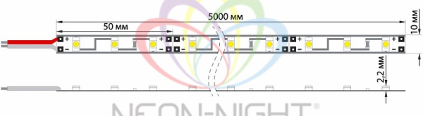 Купить LAMPER LED лента силикон, 8 мм, IP65, SMD 2835, 60 LED/m, 12 V, цвет свечения белый 141-355