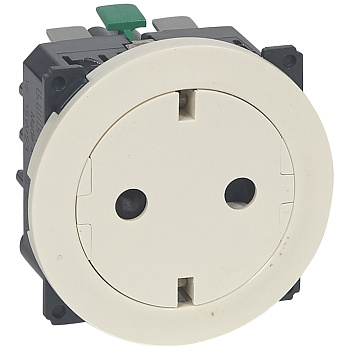 Legrand Celiane2 Бежевый Розетка с плоской лицевой панелью с/з, безвинтовой зажим (накладка+механизм) 067169