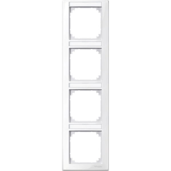 SE Merten SM Полярно-Бел Рамка 4-ая с полем для надписи вертикальная (MTN470419)