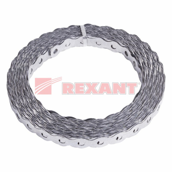 Купить Монтажная перфорированная лента 12*0,55 25 м (волнистая) Rexant 07-7212-4