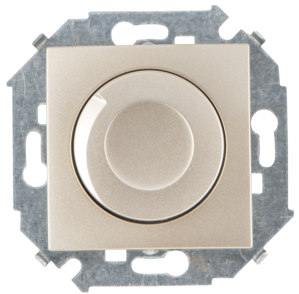 Simon 15 Шампань Светорегулятор поворотно-нажимной, 500Вт, 230В, винт.зажим 1591311-034