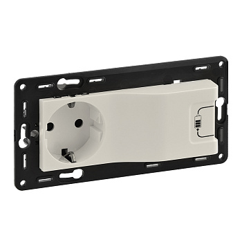 Legrand Valena ALLURE/LIFE Сл.кость Розетка c/з + USB (c лицевой панелью) 753210
