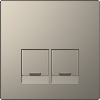 SE Merten D-Life Никель Накладка центральная для 2-х модульных разъемов, пол. д/надписи MTN4572-6050