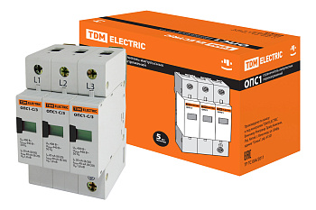 TDM Разрядник ОПС1-C 3Р In=20kA Un=400B Im=40kA SQ0201-0007