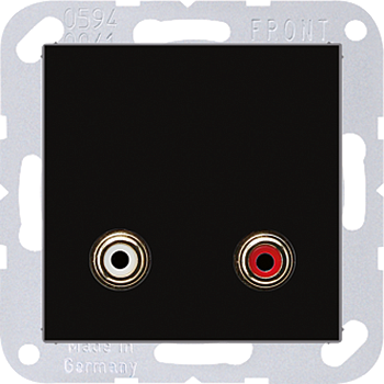 JUNG 2x Cinch Audio (RCA), чёрный MAA1021SW