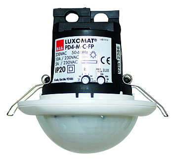 BEG Белый Датчик присутствия коридорный 360°, с контактом NO диаметр действия 40х24м IP20 92586