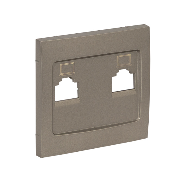 Купить EKF PROxima Валенсия лицевая панель розетки RJ-45 2-местная кашемир