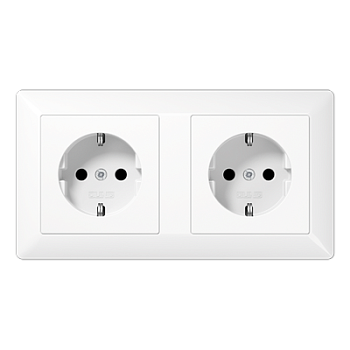 JUNG Механизм двух SCHUKO-розеток для кабель-каналов, монолит с рамкой, белая AS1522WW