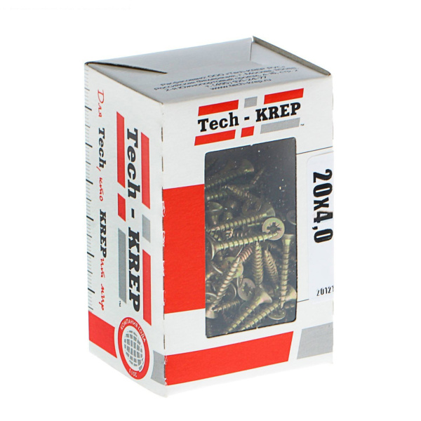 Tech-Krep Саморезы универсальные  20х3,0 мм (200 шт) желтые - коробка с ок. 102225