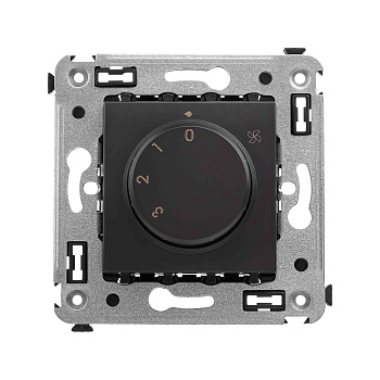 DKC Механизм управления вентиляторами в стену, "Avanti", "Черный матовый"